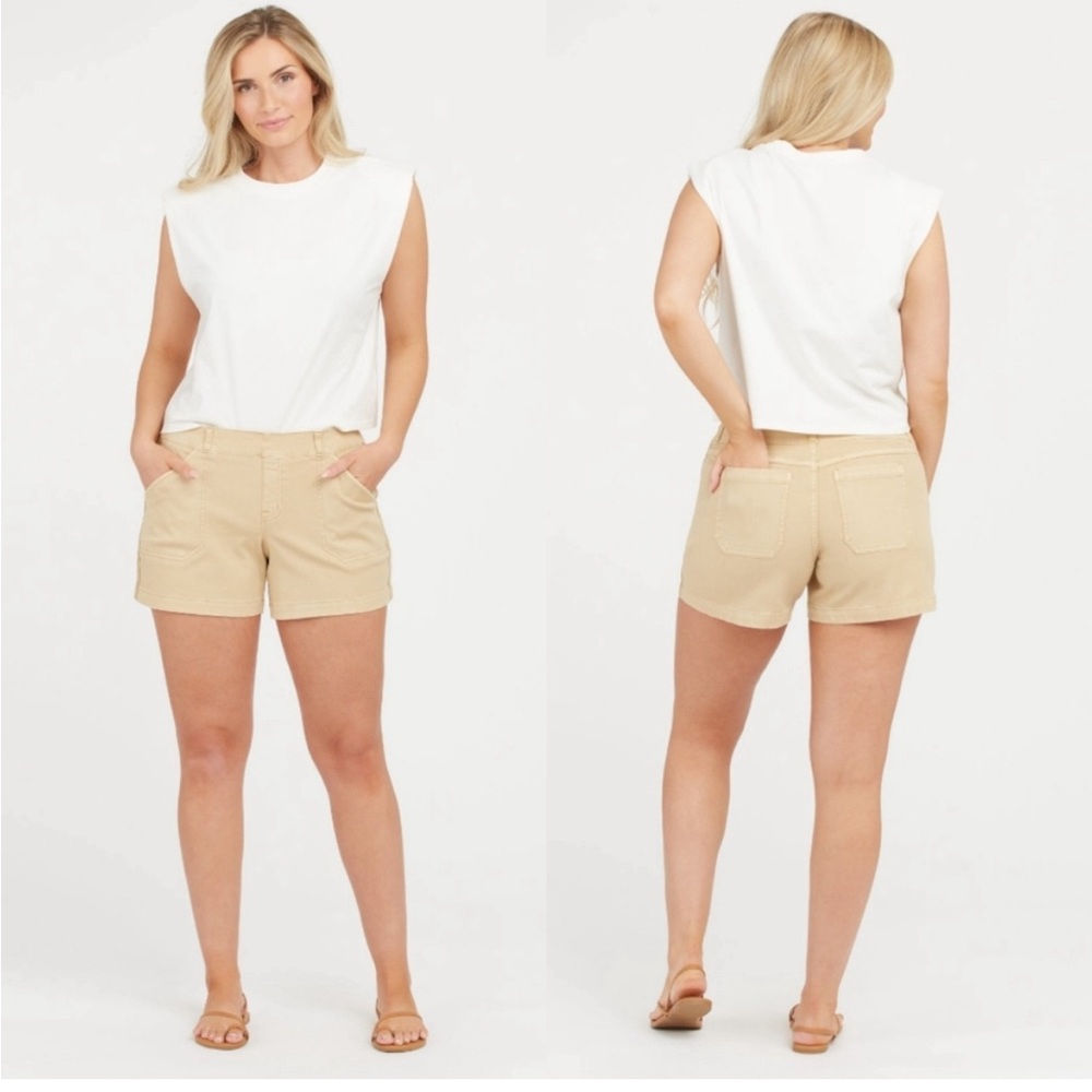 SPANX Stretch Twill 6” Shorts In Almond